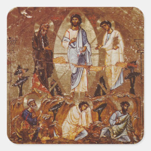 Gedaanteverandering van Christus Orthodoxe Christe Vierkante Sticker