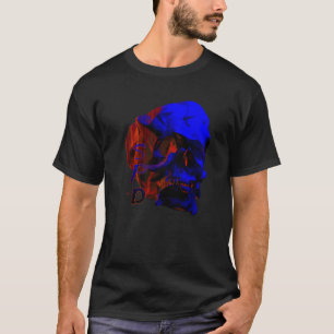 Gedaanteverwisseling Schedel Blauwe Storing T-shirt