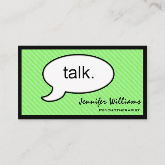 Gedacht Cloud Talk Psychotherapeut Visitekaartje (Voorkant)