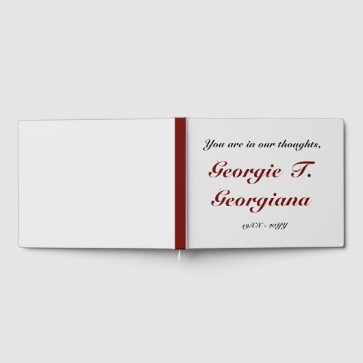 Gedacht en elegant Memories Guestbook Gastenboek (Volledig)