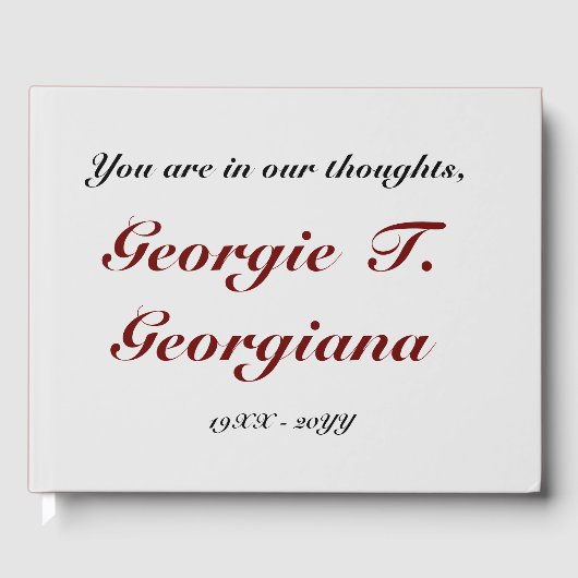 Gedacht en elegant Memories Guestbook Gastenboek (Voorkant)