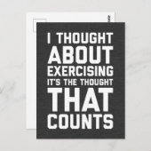 Gedacht over het uitoefenen van een grappige prijs briefkaart (Voorkant / Achterkant)