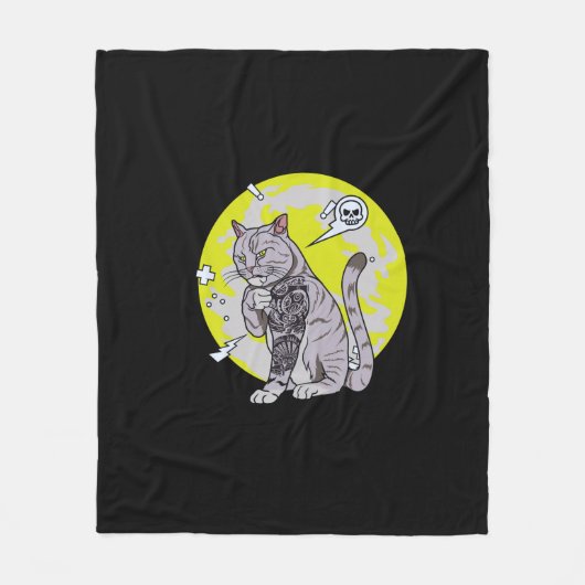 GEDACHTE_CAT FLEECE DEKEN (Voorkant)