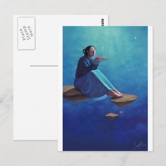 Gedachten als Rozen bloemblaadjes Briefkaart (Voorkant / Achterkant)