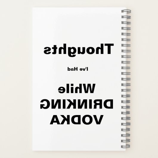 Gedachten Drink het Notitieboek van wodka (Achterkant)