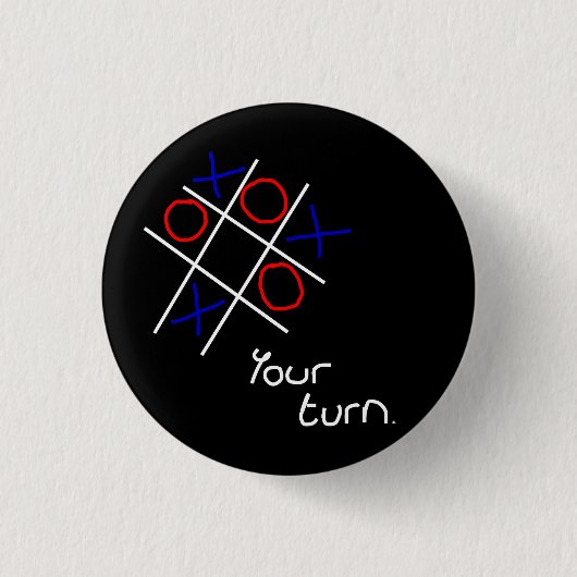 Gedachten en kruisen (Tic-tac-toe) Ronde Button 3,2 Cm (Voorkant)