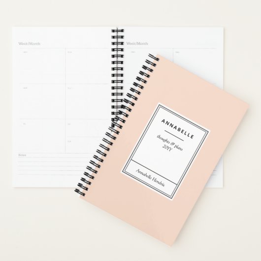 Gedachten en plannen 2026 Blush Pink Elegant Chic Planner (Display)