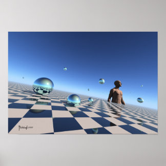Gedachten en surrealistische kunst poster