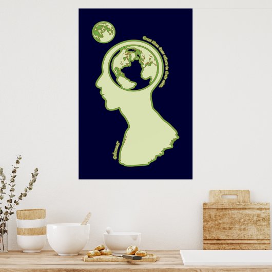 Gedachten in een baan om de aarde poster (Keuken)