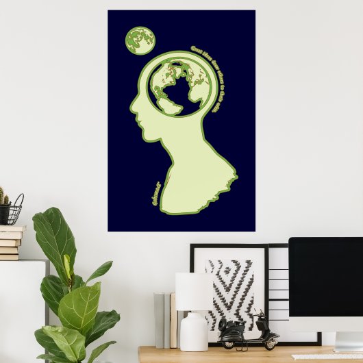 Gedachten in een baan om de aarde poster (Thuiskantoor)