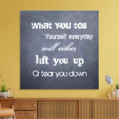 Gedachten kunnen het leven veranderen - krijtbord canvas afdruk (Insitu (Woonkamer))