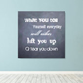 Gedachten kunnen het leven veranderen - krijtbord canvas afdruk (Insitu (Houten vloer))