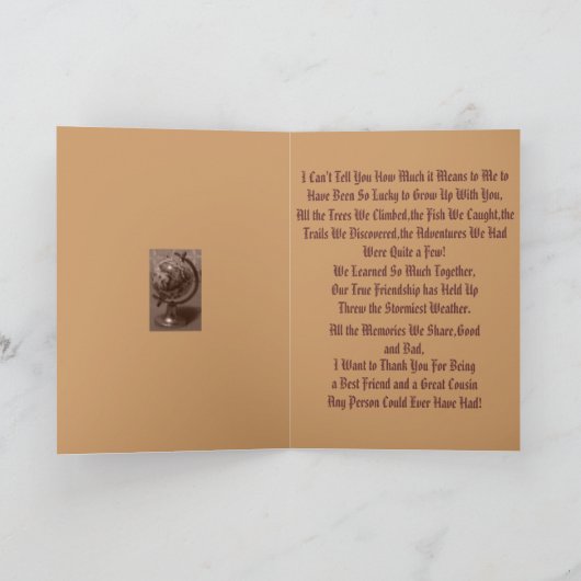 Gedachten, O, F, Y, O, U, Neef... Bedankkaart (Binnen)