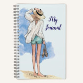 Gedachten op het strand My Journal - Blauw Notitieboek (Voorkant)