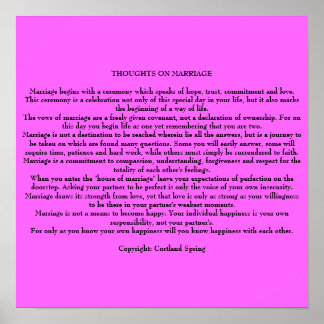 GEDACHTEN OP MARRIAGE POSTER