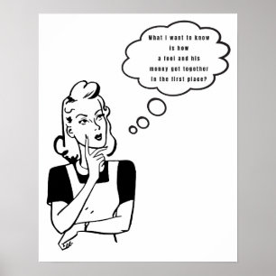 Gedachten over een Sarcastische Retro-huisvrouw Poster