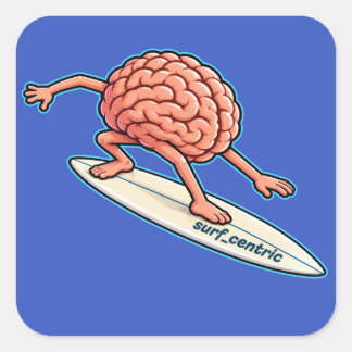 Gedachten surfen vierkante sticker