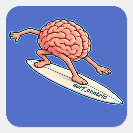 Gedachten surfen vierkante sticker (Voorkant)