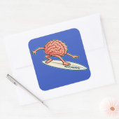 Gedachten surfen vierkante sticker (Envelop)