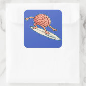 Gedachten surfen vierkante sticker (Tas)