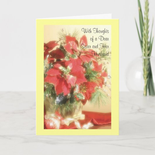 Gedachten van een lieve zus en haar man feestdagen kaart (Voorkant)