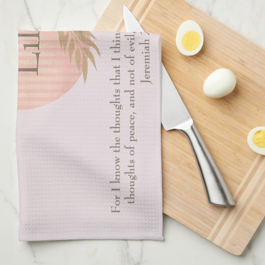 Gedachten van vrede Floral Jeremia 29:11 Theedoek (Quarter Fold)