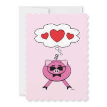Gedachten Vol Liefde Cute Roze Varkenskaart