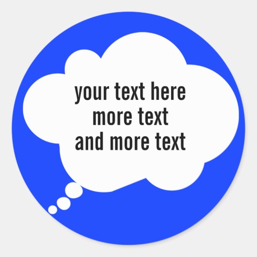 gedachtenballon aangepaste woorden ronde sticker (Voorkant)