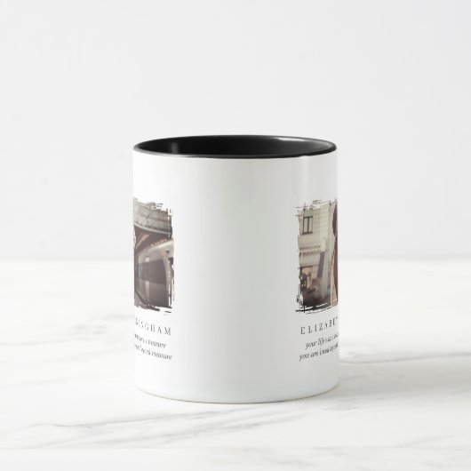 Gedachteniscitaat Aangepaste foto Mok (Midden)