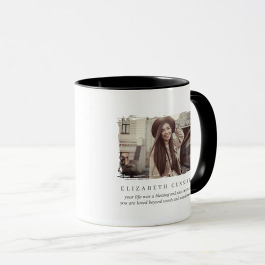 Gedachteniscitaat Aangepaste foto Mok (Voorkant rechts)