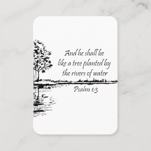 Gedachtenisfotogebed Christelijk Psalm 1:3 Visitekaartje (Voorkant)