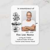 Gedachtenisfotogebed Christelijk Psalm 1:3 Visitekaartje (Achterkant)