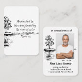 Gedachtenisfotogebed Christelijk Psalm 1:3 Visitekaartje (Voorkant / Achterkant)