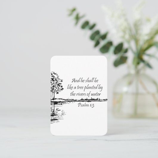 Gedachtenisfotogebed Christelijk Psalm 1:3 Visitekaartje (Staand voorkant)