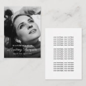 Gedachtenisfotogebed | uitvaartplechtigheid visitekaartje (Voorkant / Achterkant)