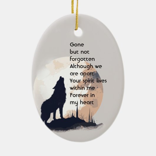 Gedachtenisgebed Lone Wolf Howling Keramisch Ornament (Achterkant)