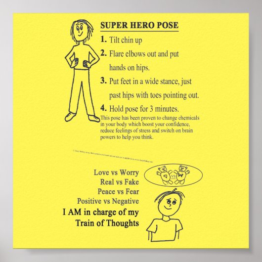 Gedachtewisseling - Hero Pose Reminders Poster (Voorkant)