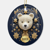 Gedateerd Beer kerstversiering Keramisch Ornament (Links)