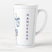 Gedateerd Blauw & Wit Chanoeka Tall Latte Mok (Rechts)