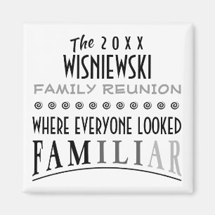 GEDATEERD GRAPPIGE FAMILIEREÜNIE CADEAU KEEPSAKE MAGNEET