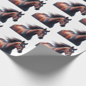 Gedateerd Kerstmis Hardlopen Bruin Paard Cadeaupapier (Hoek)