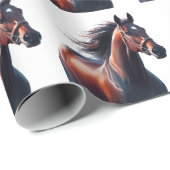 Gedateerd Kerstmis Hardlopen Bruin Paard Cadeaupapier (Rol Hoek)