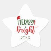 Gedateerd Merry & Bright op witte vakantie Sticker (Voorkant)