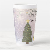 Gedateerd Mr. & Mrs. Yellow Star Xmas Art Latte Mok (Voorkant)
