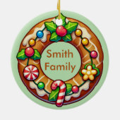 Gedateerd Nieuw Home Gingerbread House Keramisch Ornament (Achterkant)