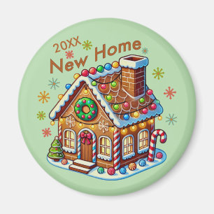 Gedateerd Nieuw Home Gingerbread House Magneet