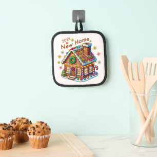 Gedateerd Nieuw Home Gingerbread House Pannenlap