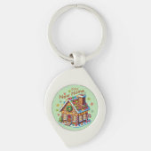 Gedateerd Nieuw Home Gingerbread House Sleutelhanger (Voorkant)