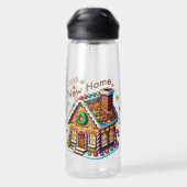 Gedateerd Nieuw Home Gingerbread House Waterfles (Achterkant)