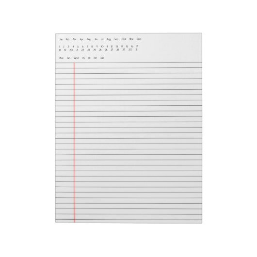 Gedateerd Notitieblok (Linkerzijde)